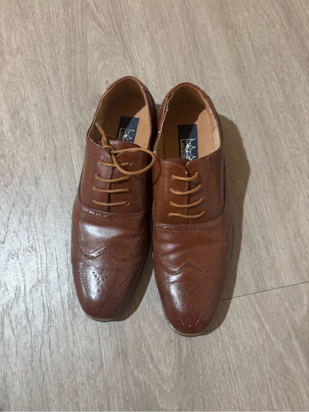 Majestic Men's Cognac Brown Leather Oxfords